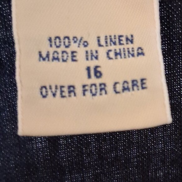 J. Khaki 100% Linen Breathable Lightweight Draw String Women Crop Pants BLK SZ16 - Picture 4 of 6